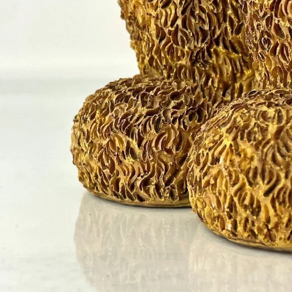 RESIN Bear Sculpture | 10" Standing Vintage Teddy Bear in Knit Sweater - Picture 5 of 10